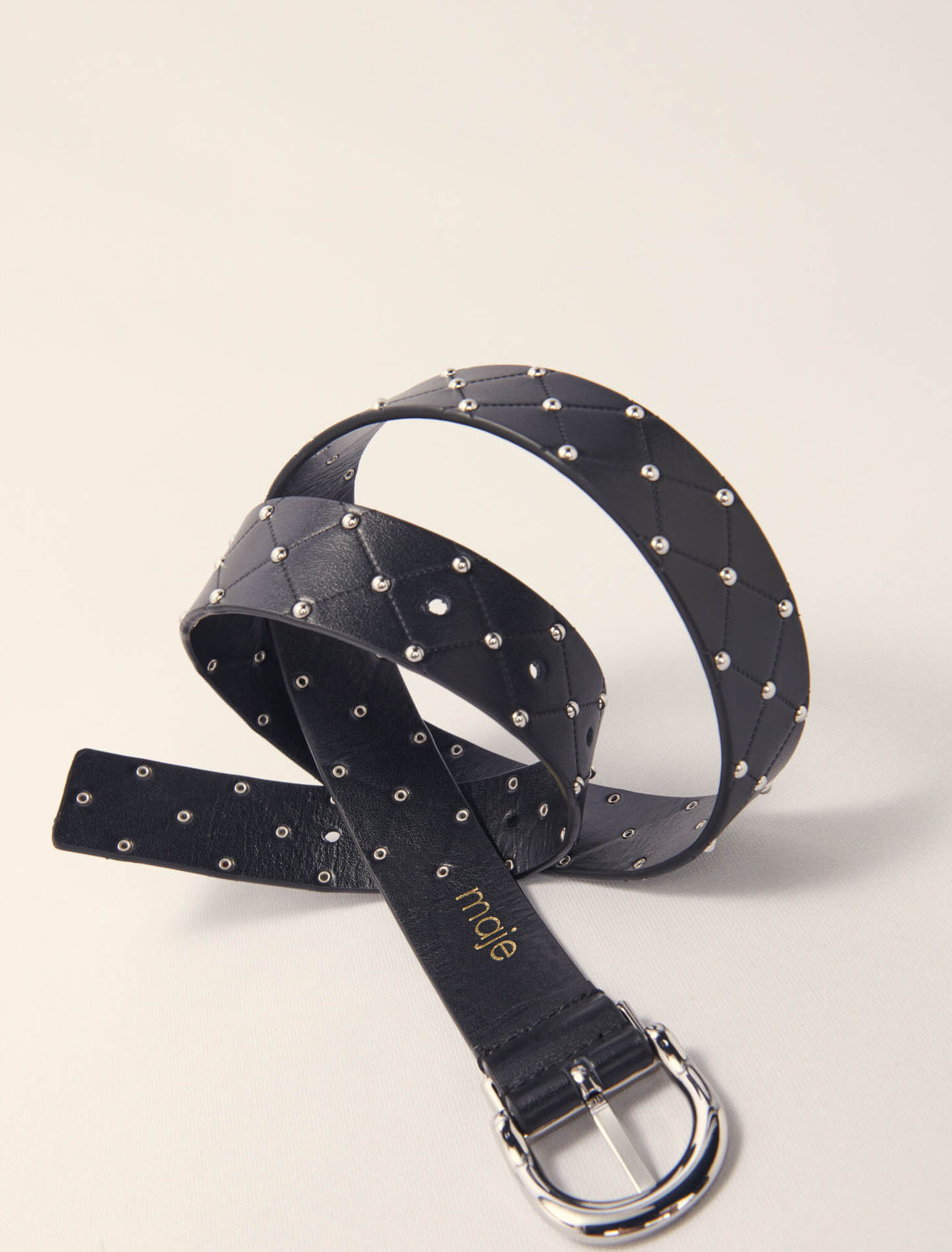 Cintura in pelle trapuntata