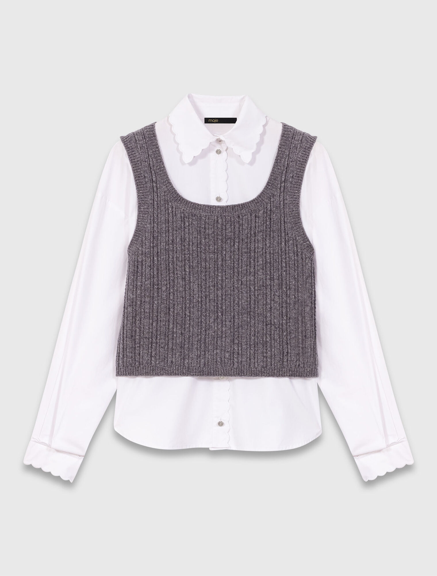 Top in maglia con camicia rimovibile