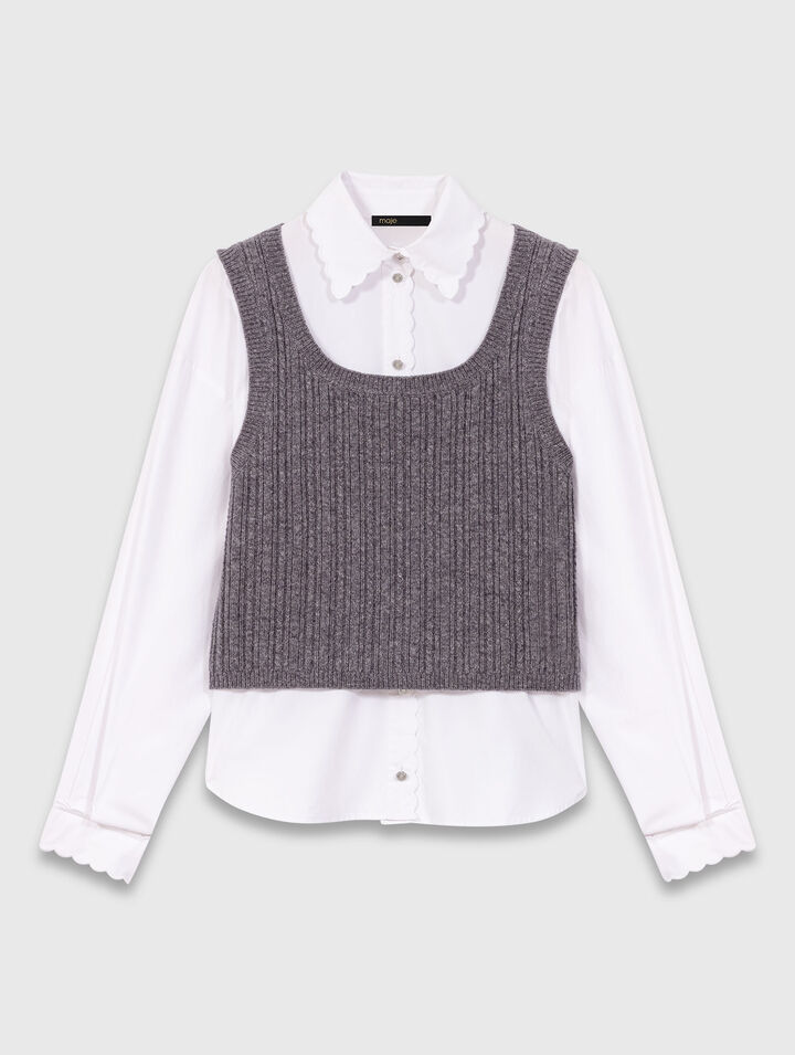 Top in maglia con camicia rimovibile