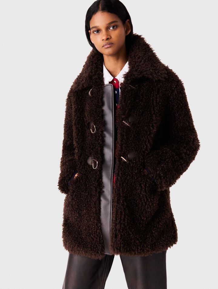 Cappotto midi in ecopelliccia