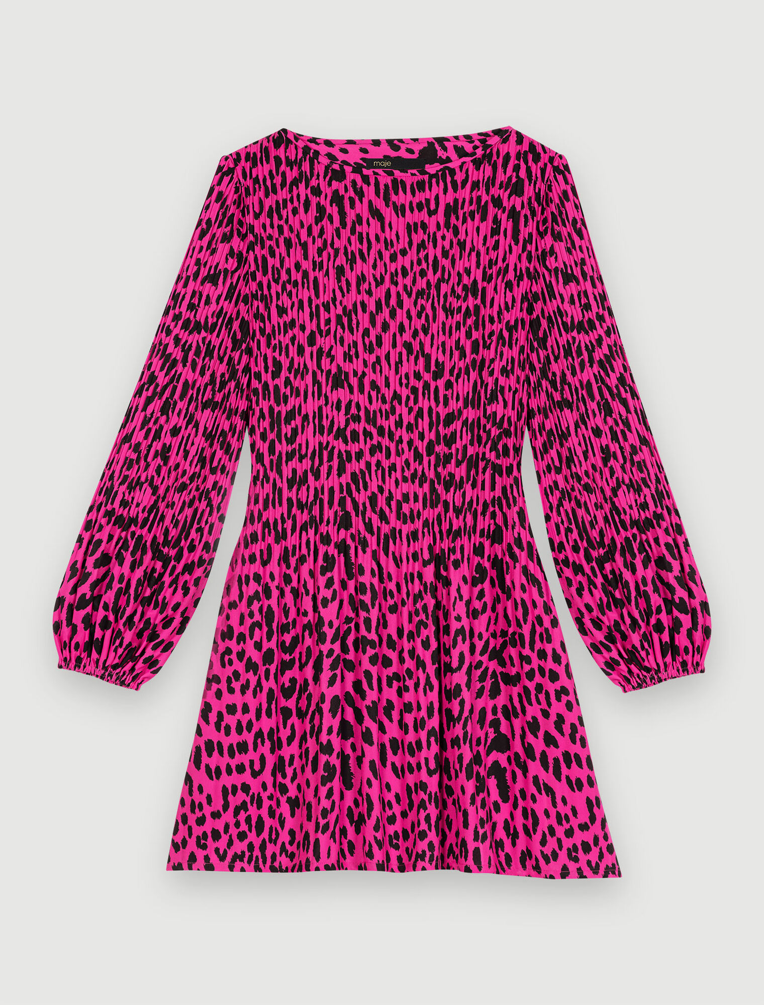 Abito corto con stampa leopardata
