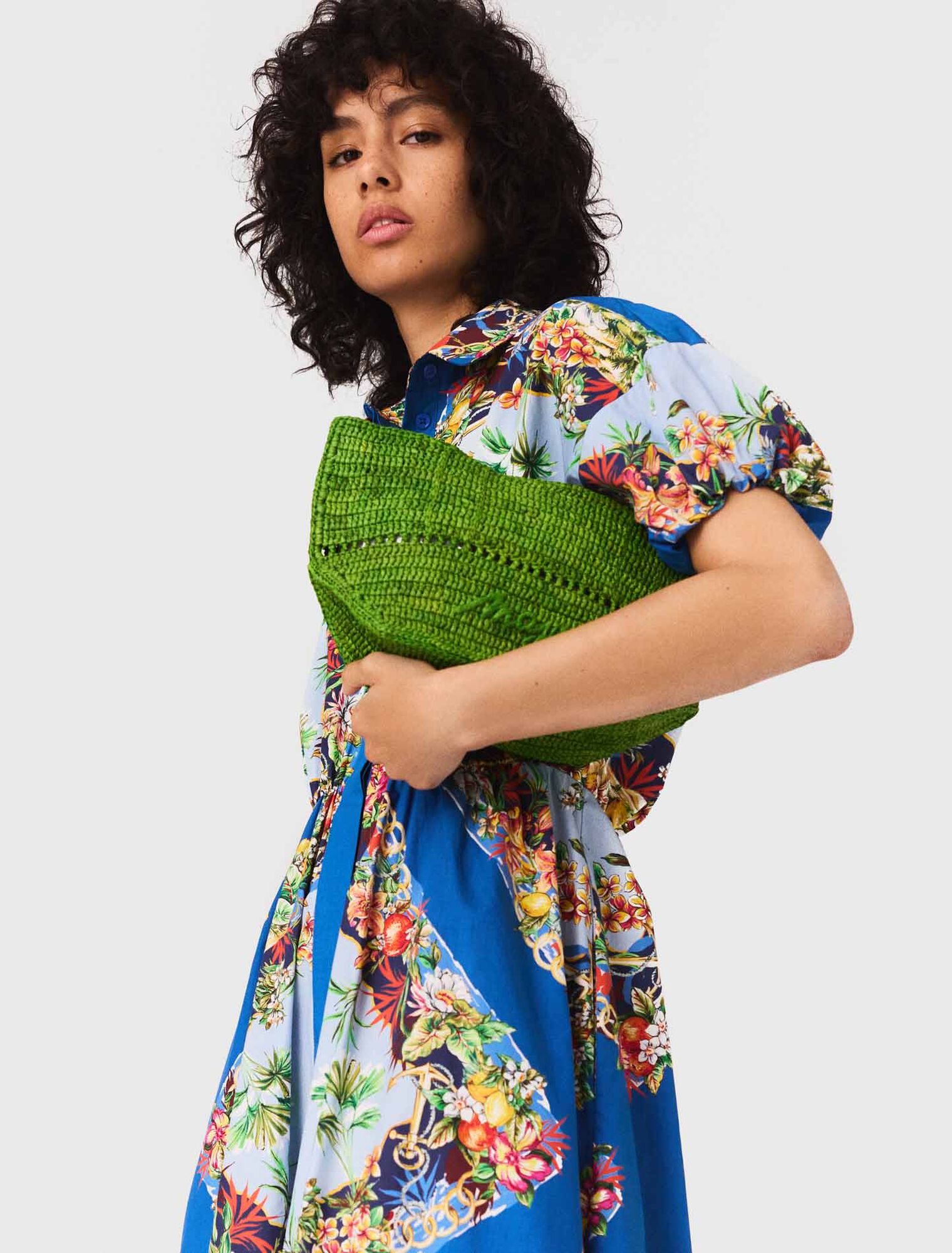 Mini shopping bag in rafia naturale