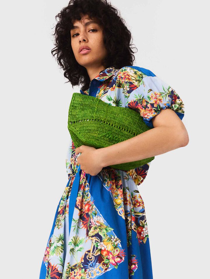 Mini shopping bag in rafia naturale