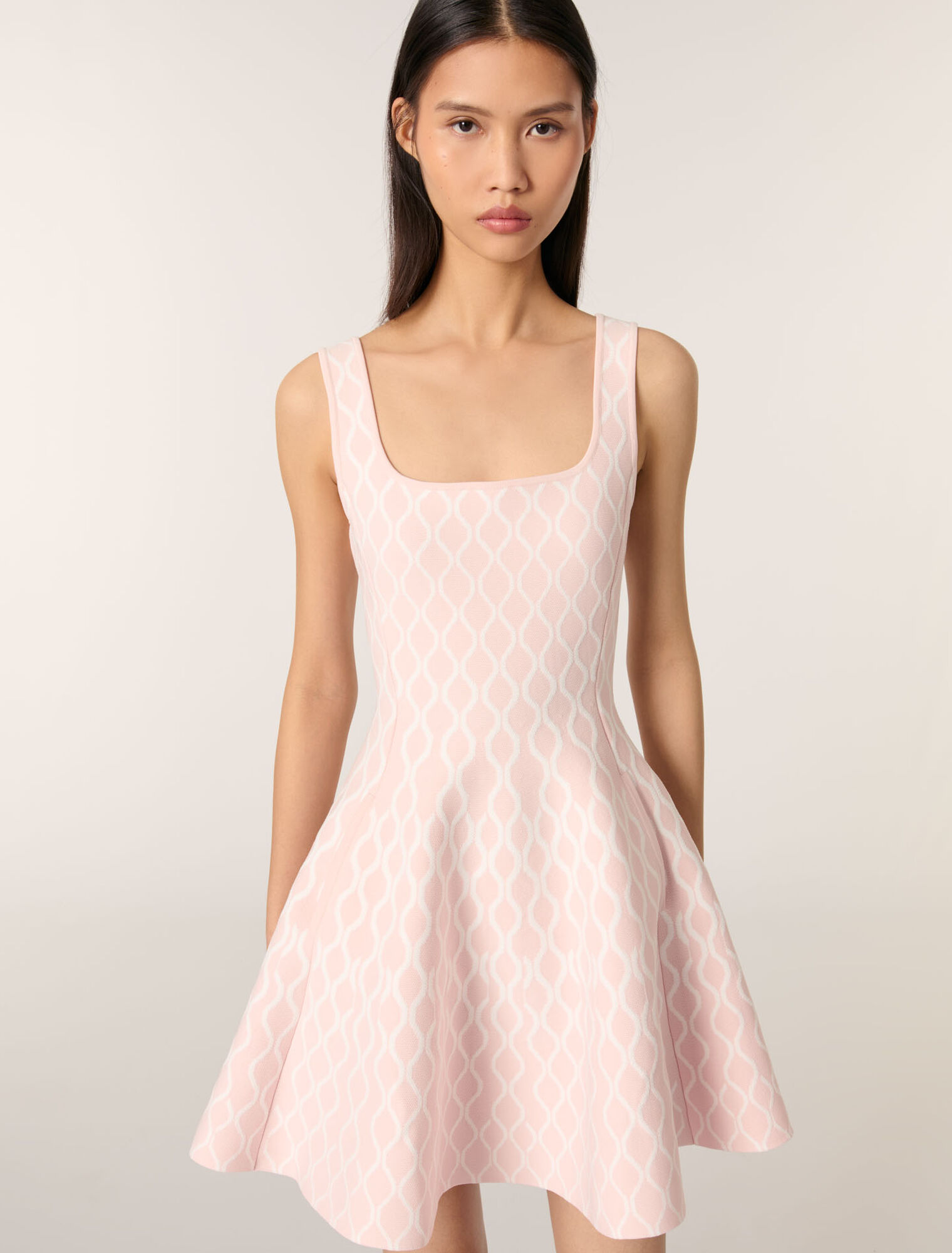 Abito corto in maglia jacquard