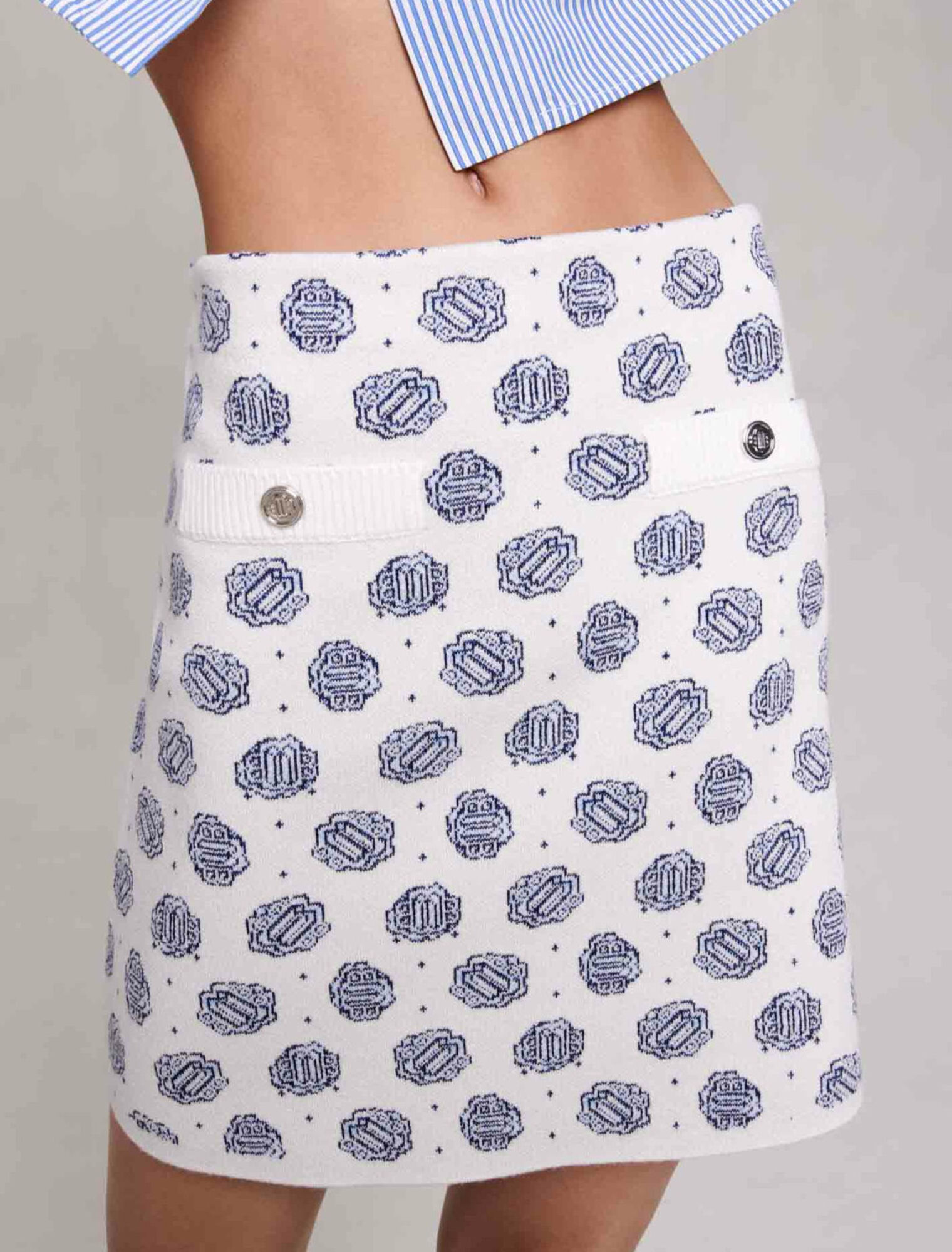 Gonna in maglia con stampa monogramma