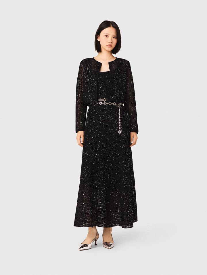 Cardigan in maglia glitterata