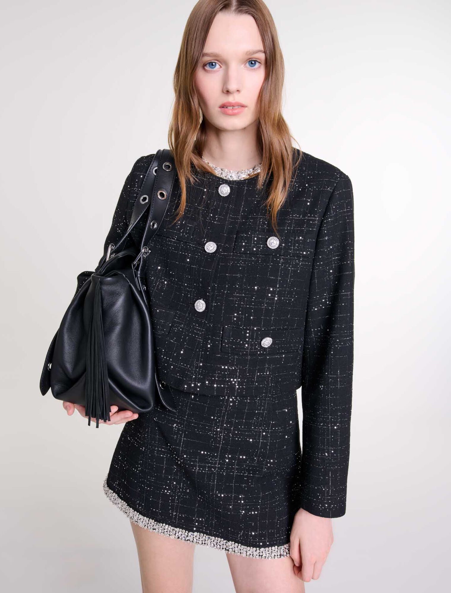 Giacca corta in tweed