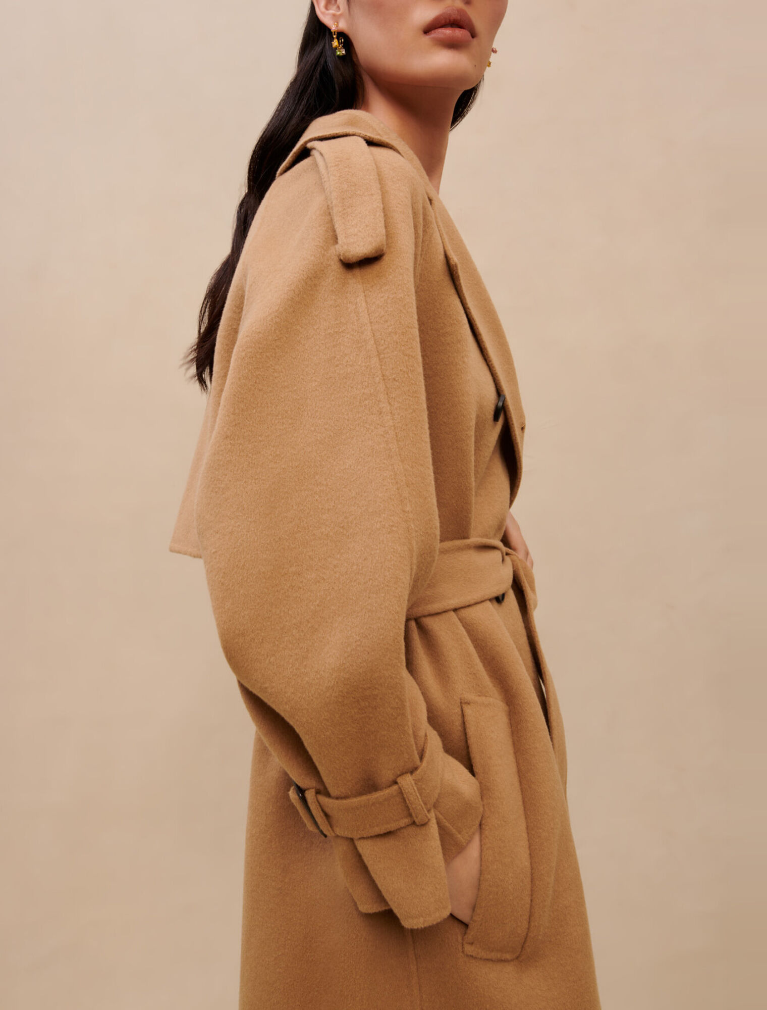 Cappotto in lana color cammello