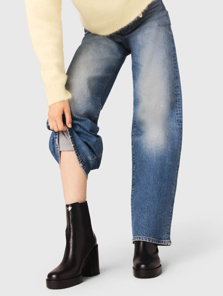 Stivaletto chelsea pelle con tacco