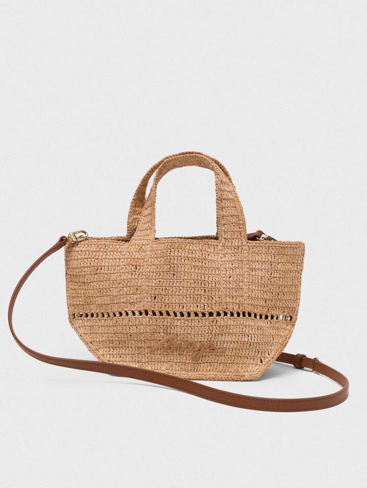 Mini shopping bag in rafia naturale