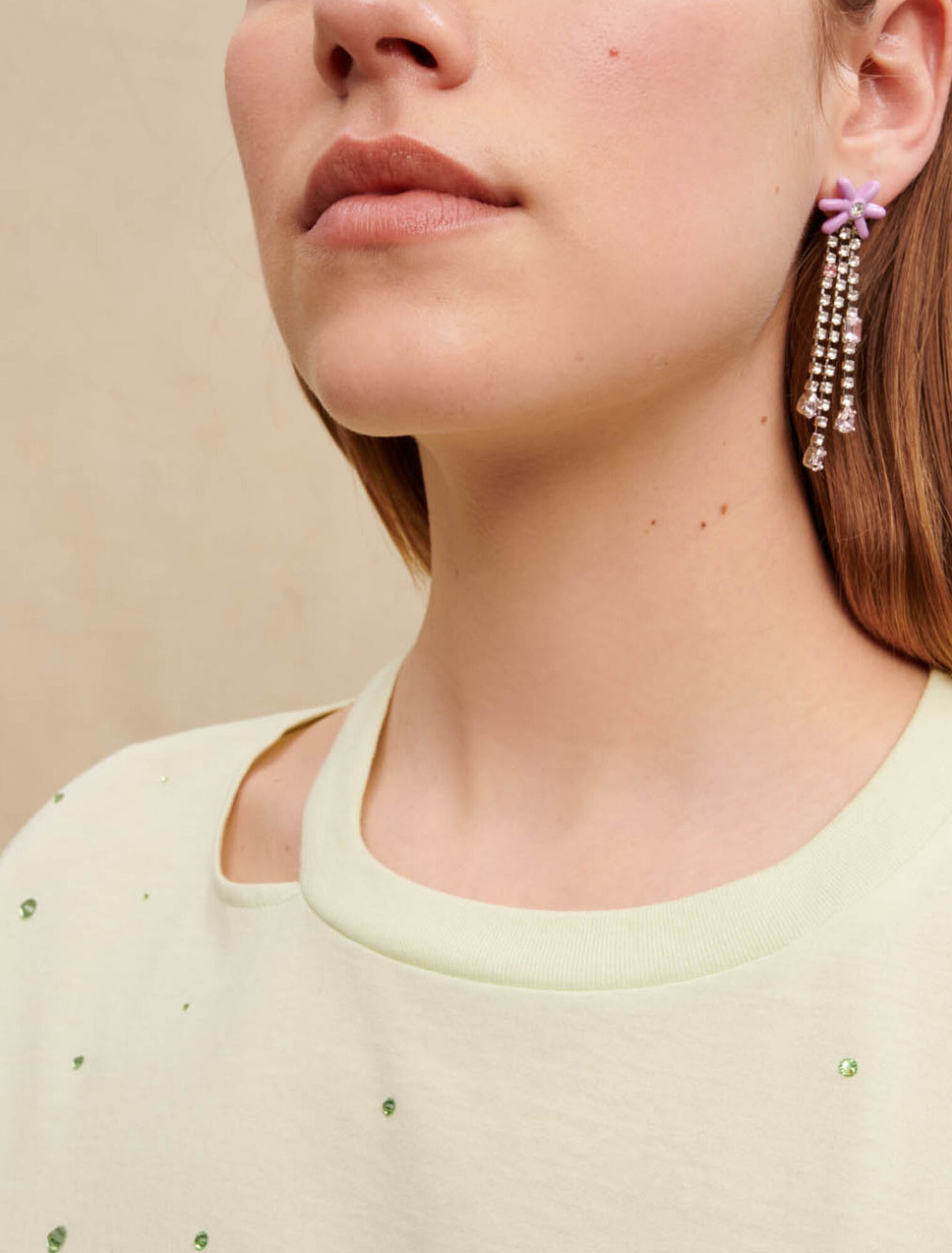 T-shirt con cristalli di palma