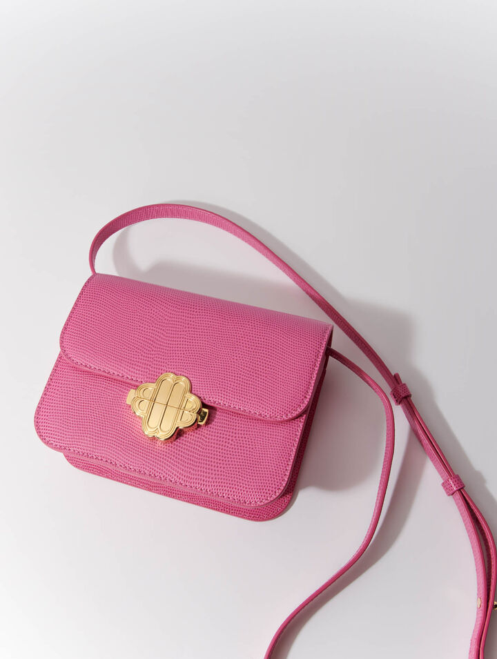 Borsa Clover in pelle effetto lucertola