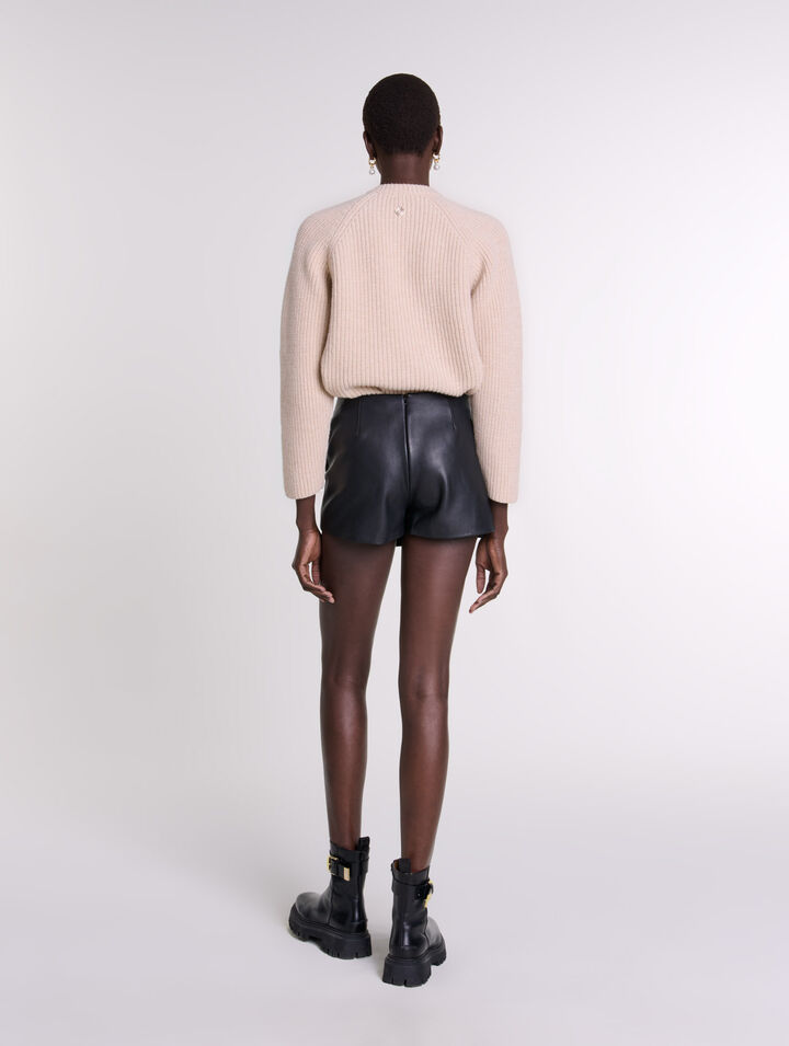 Pantaloncini trompe l'œil in pelle