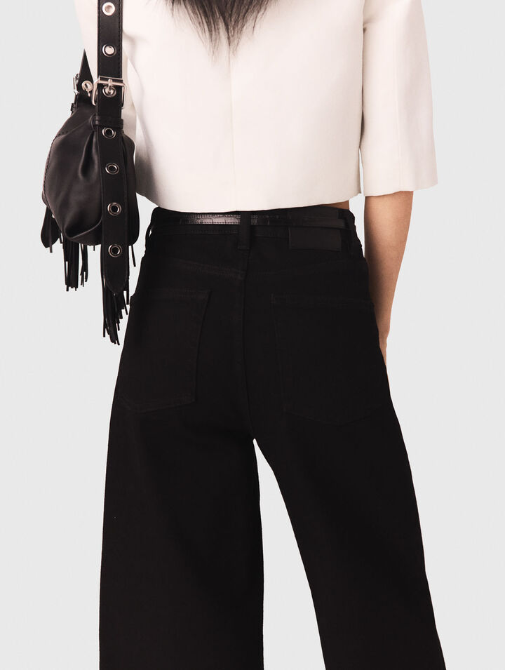 Jeans dritti con tasche applicate