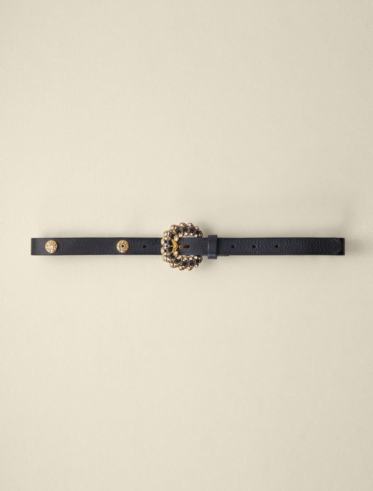 Cintura in pelle con strass