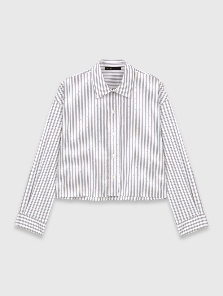 Camicia a righe glitterata con cravatta