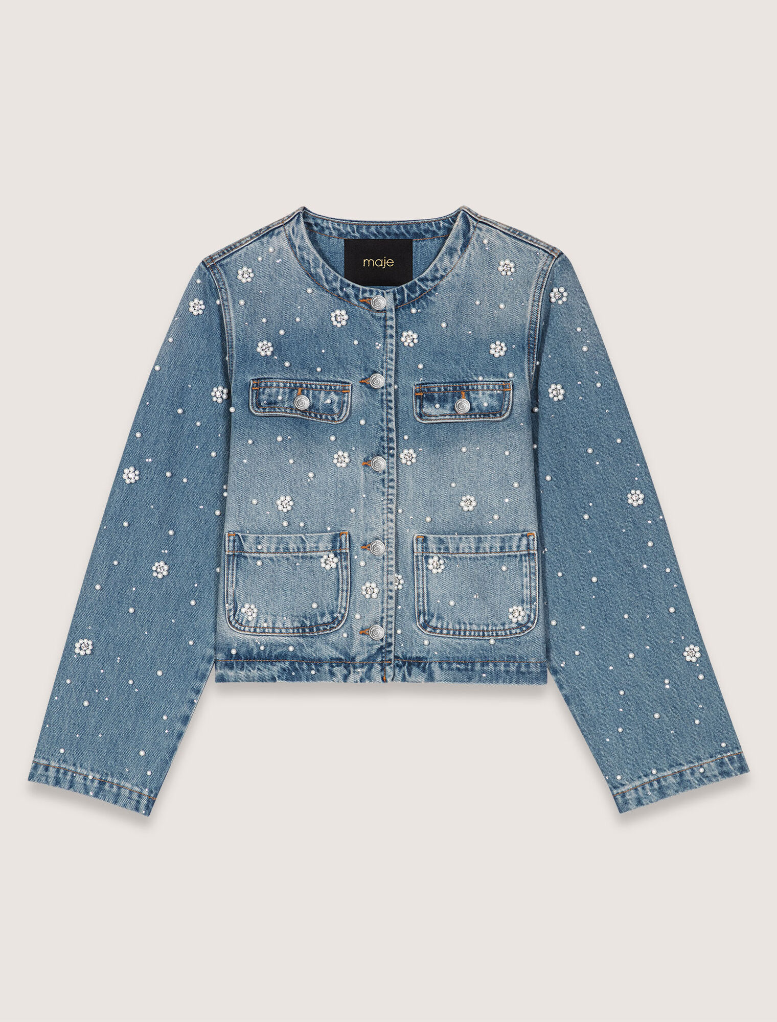 Giacca in denim ricamato