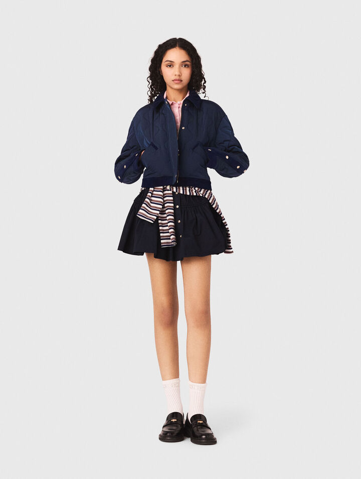 Giacca trapuntata inserti velluto