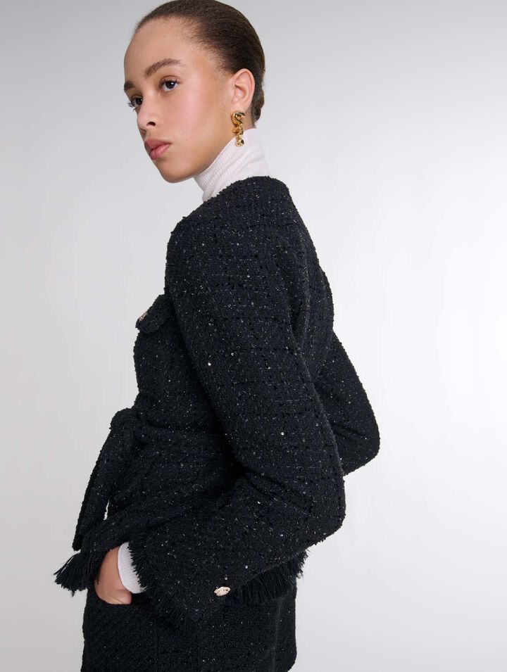 Giacca in tweed con lustrini
