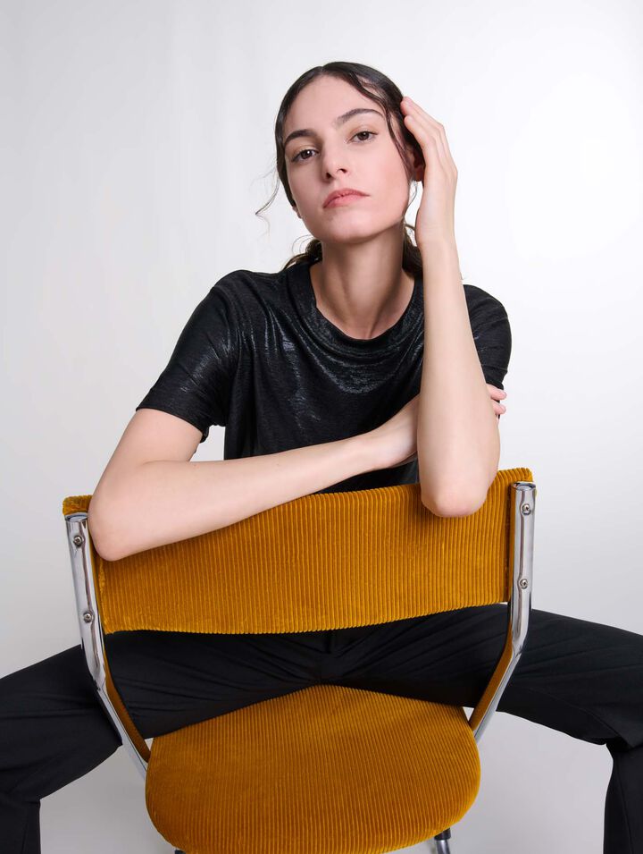 T-shirt in lamé