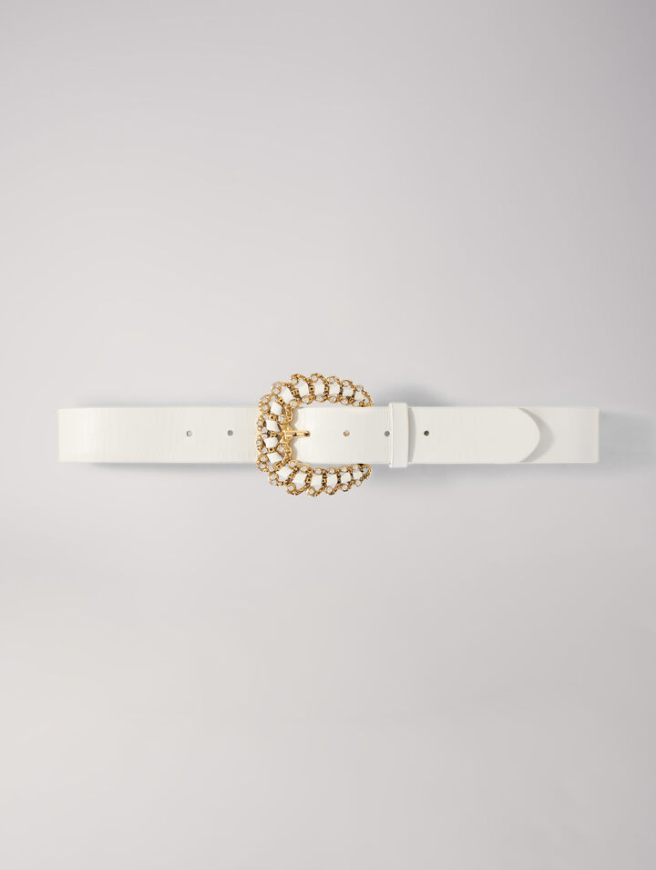 Cintura con fibbia in strass