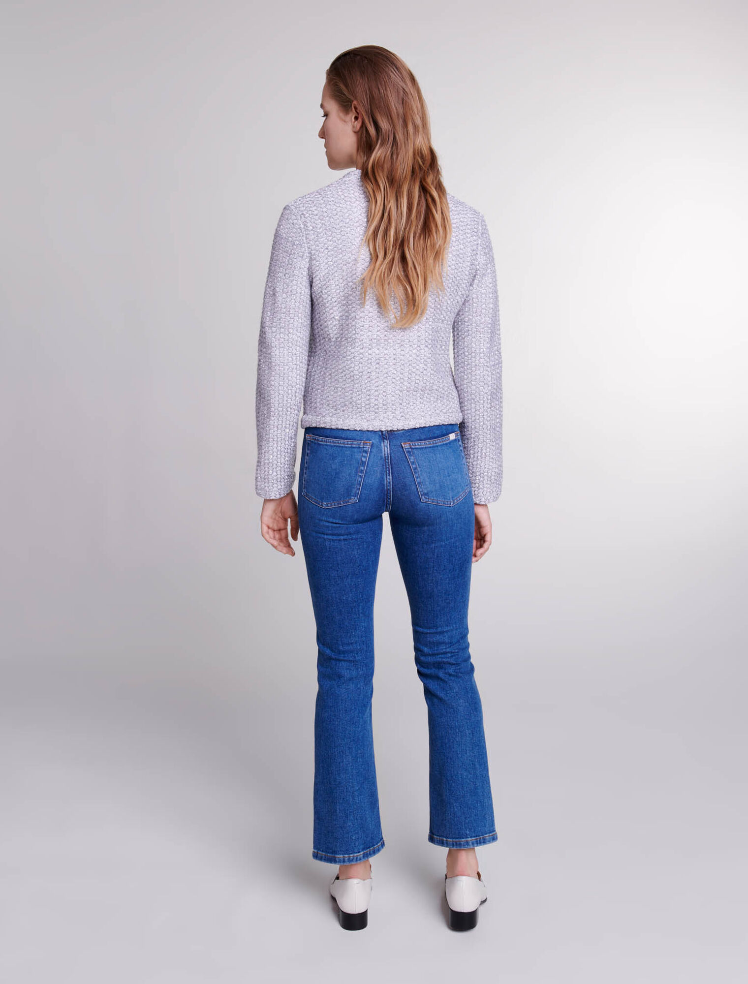 Cardigan in maglia effetto tweed