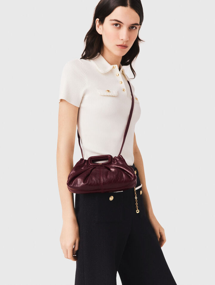 Milpli mini Clutch in pelle craquel&eacute;