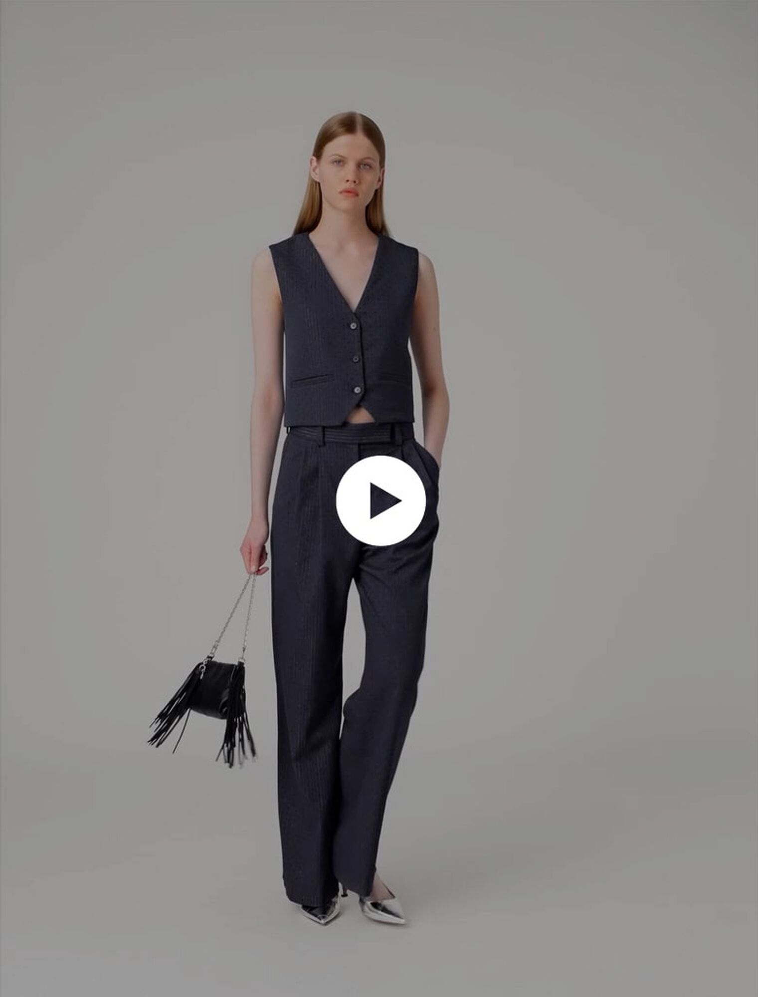 Pantaloni da tailleur con strass
