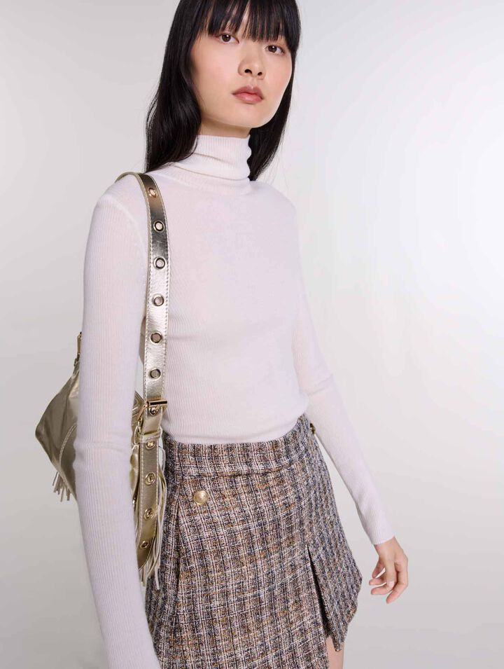 Pantaloncini trompe l'oeil in tweed