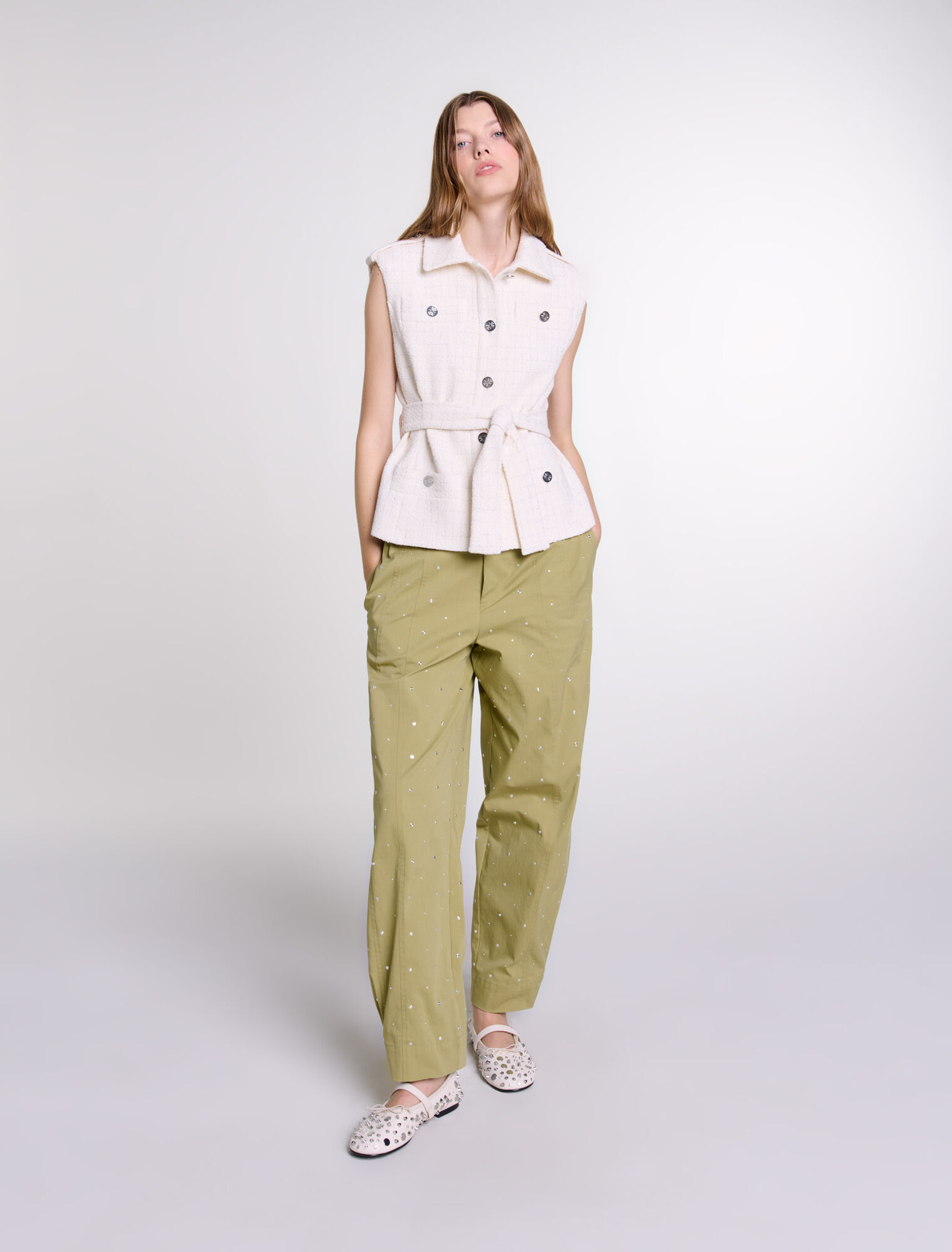 Giacca in tweed senza maniche