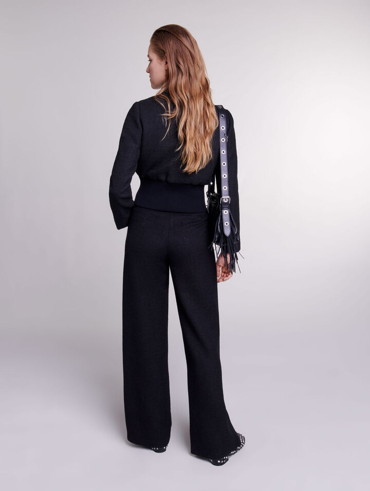 Pantaloni larghi in tweed