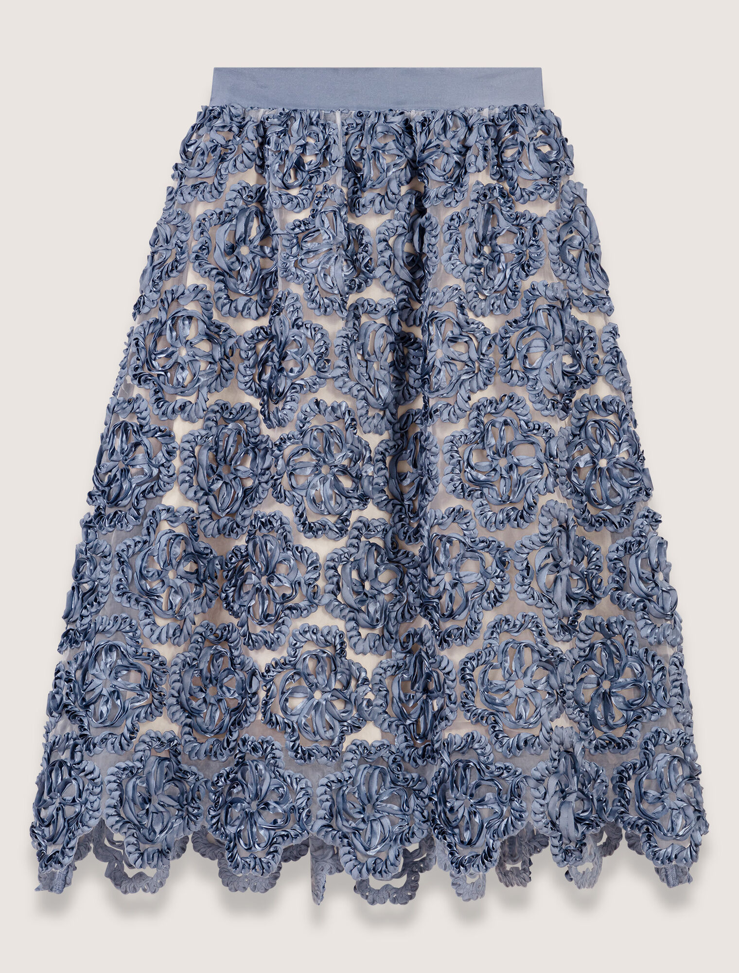 Gonna lunga organza motivo floreale