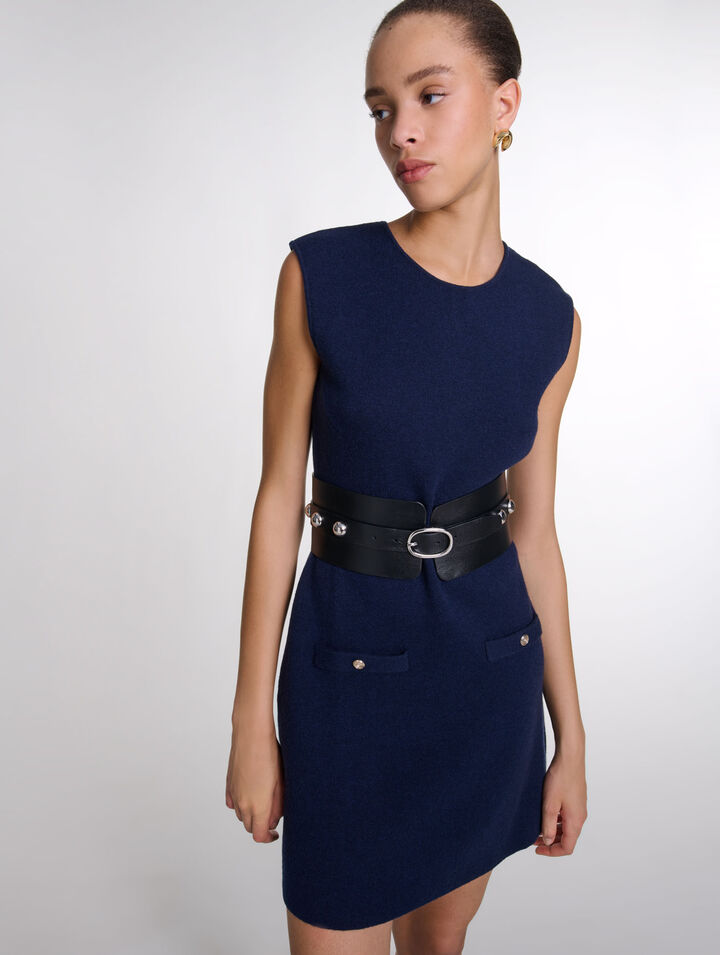 Abito corto in maglia 2 in 1