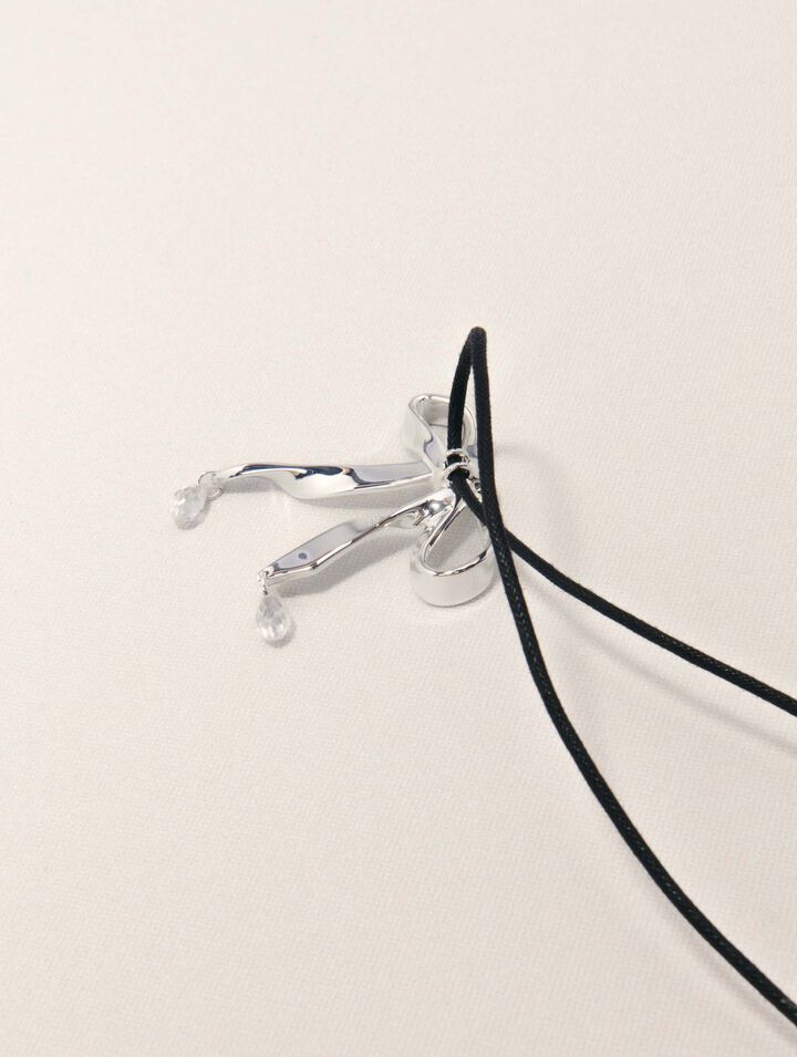 Collana fiocco argentato da legare