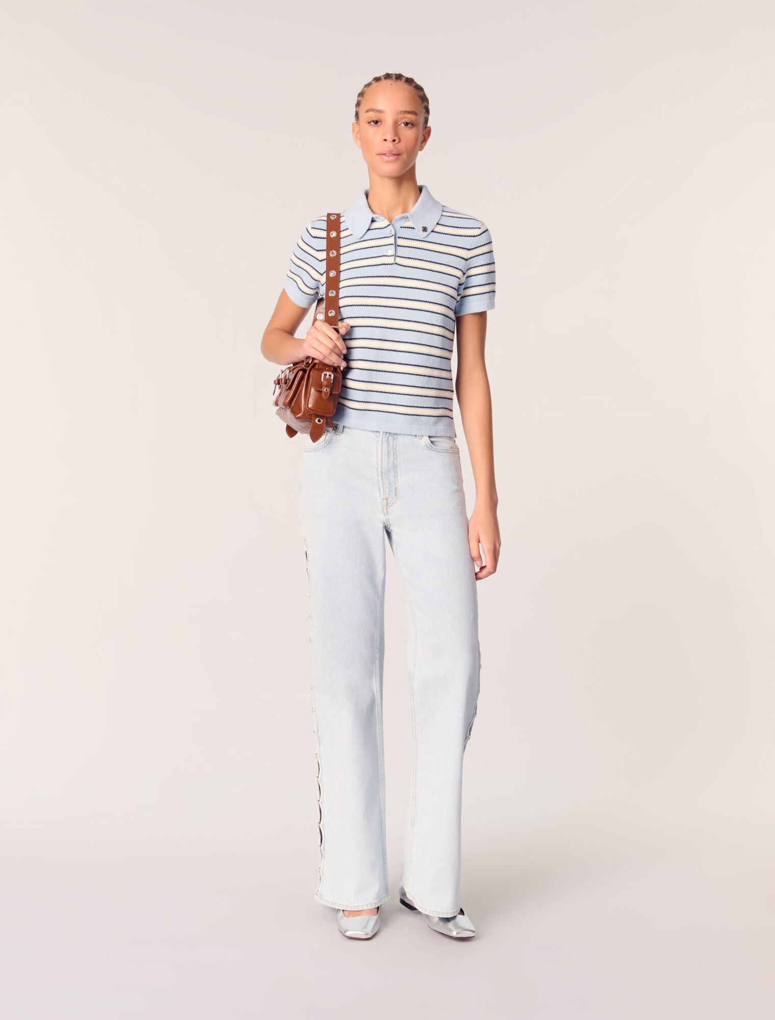 Polo in maglia a righe