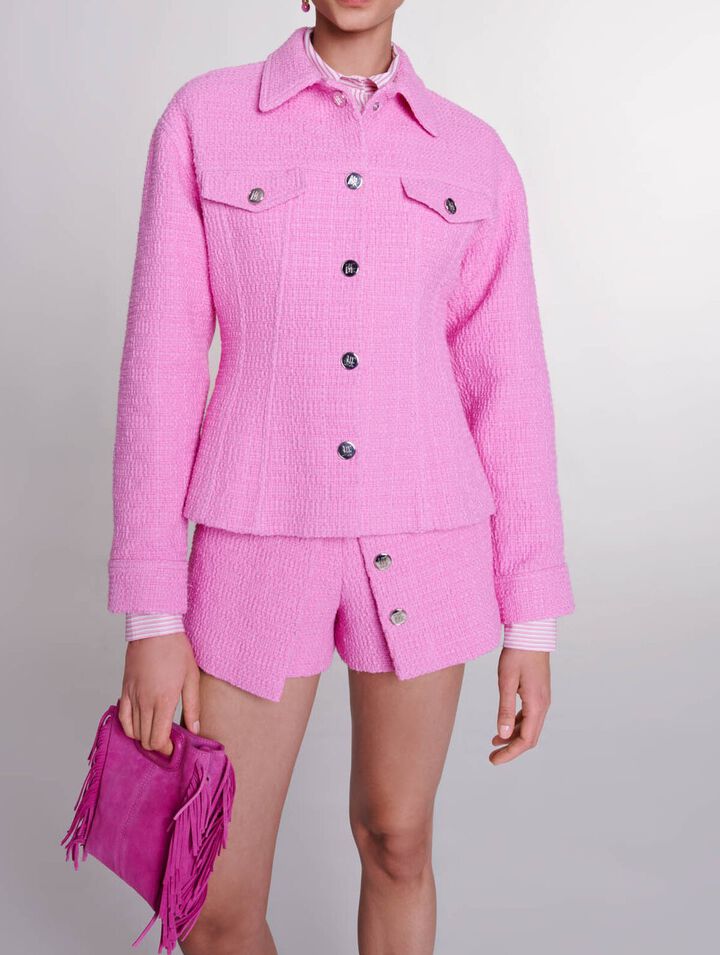 Shorts in tweed con falda