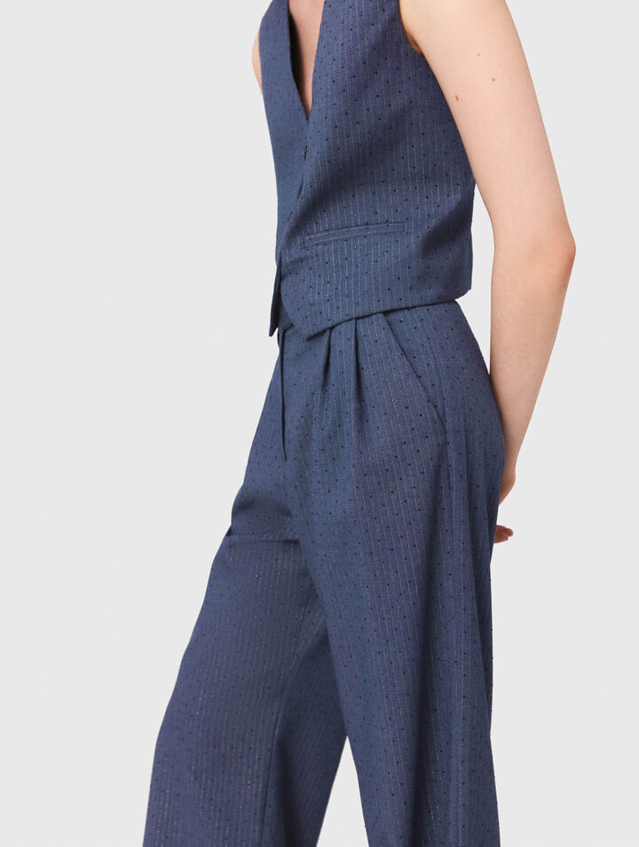 Pantaloni da tailleur con strass