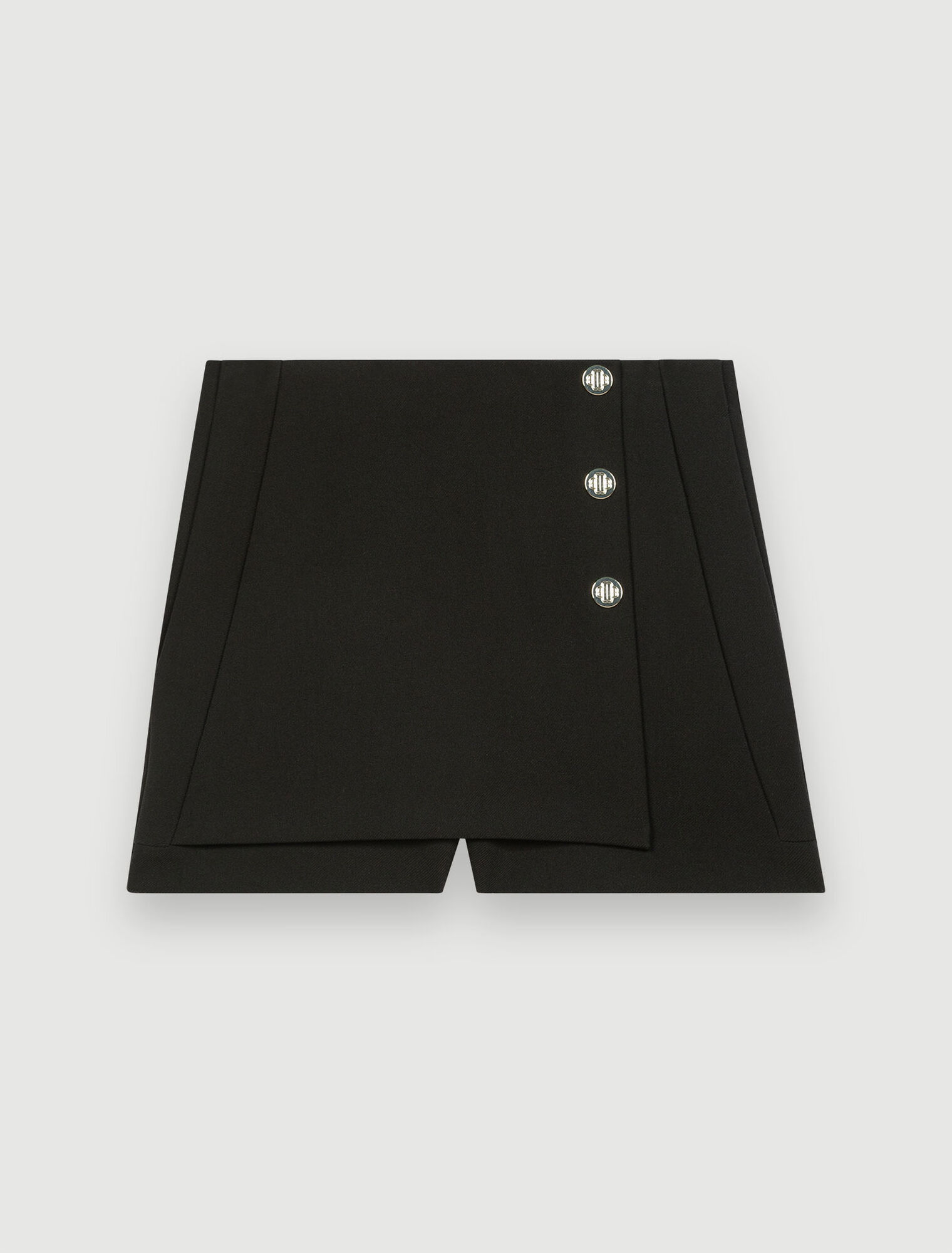 Short trompe-l’oeil neri con dettagli