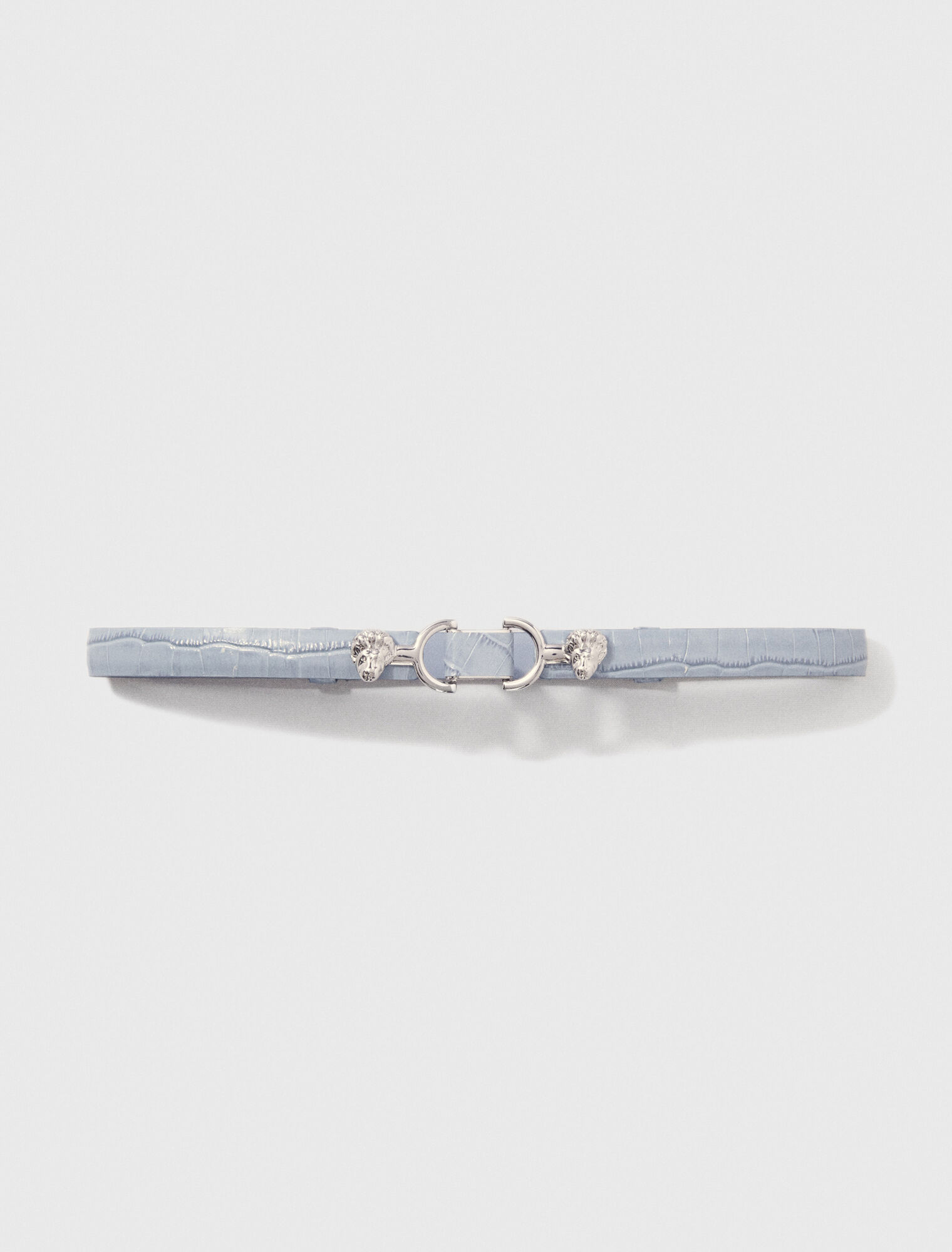 Cintura fine in pelle fibbia leone