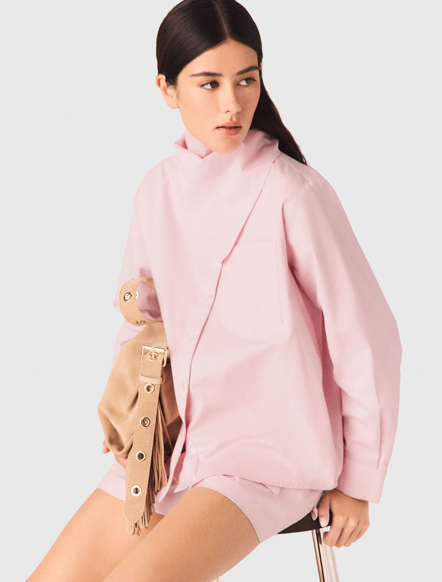 Camicia con foulard rimovibile