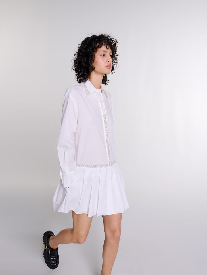 Abito a camicia ornato con perline
