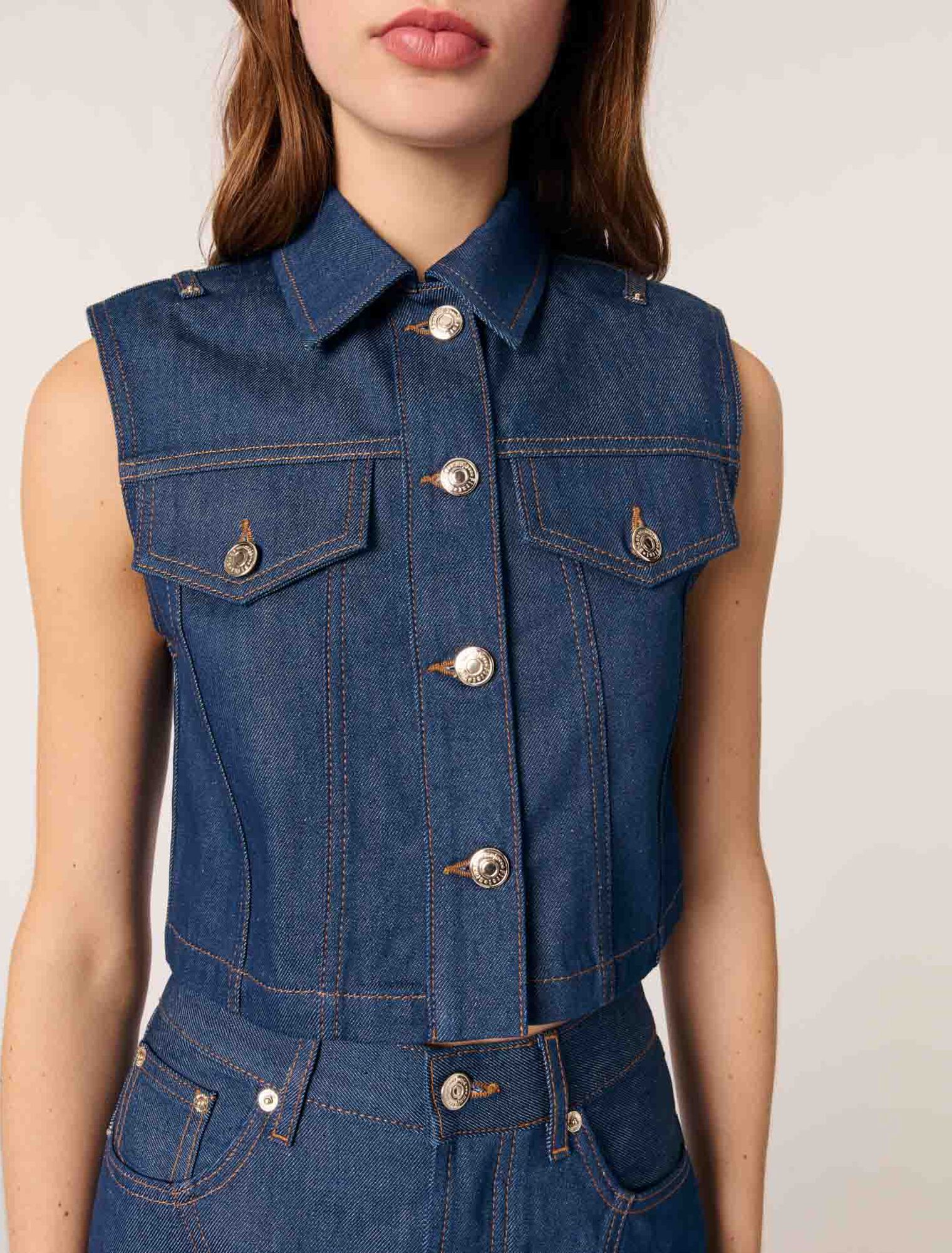 Panciotto corto in denim