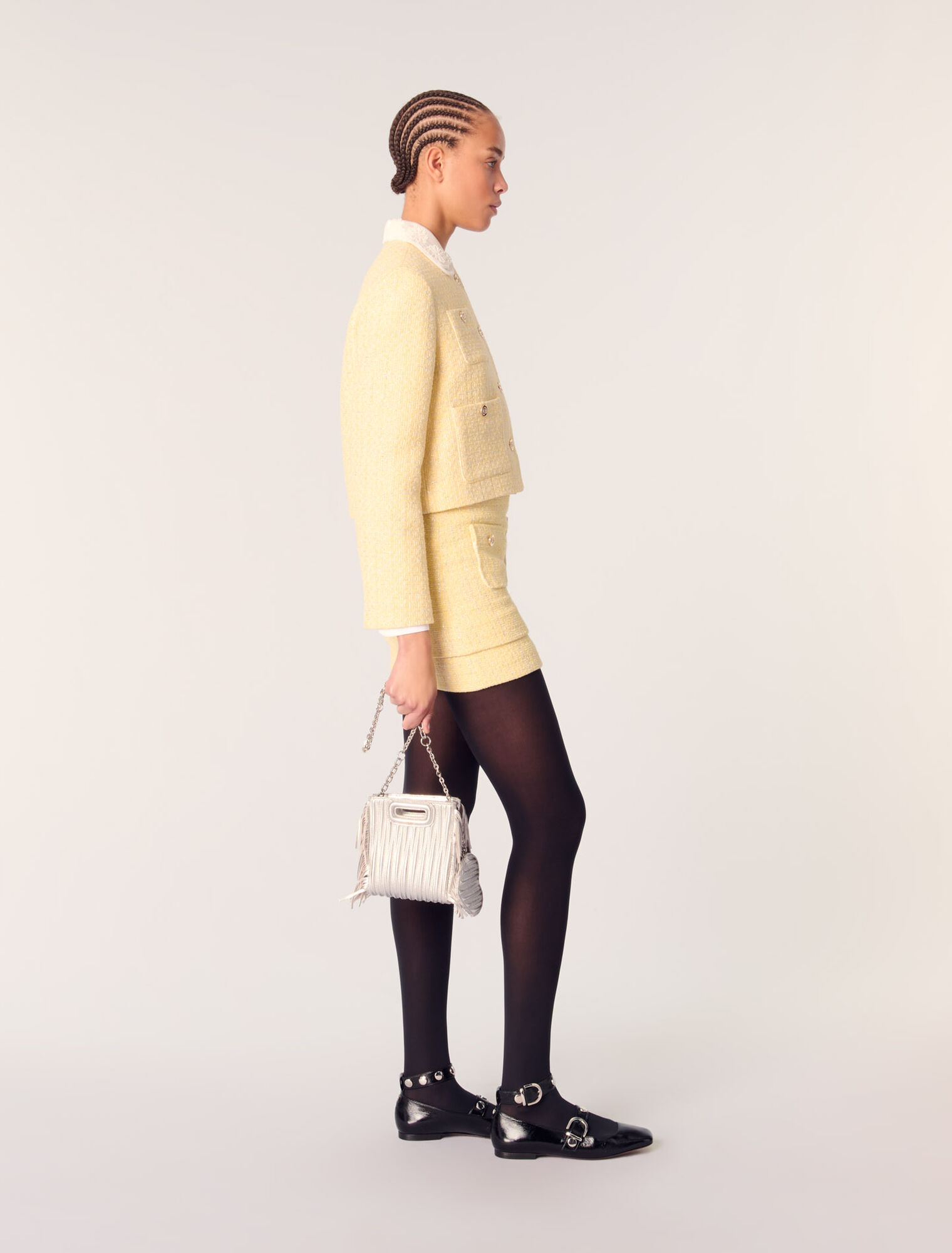 Giacca corta in tweed e lurex