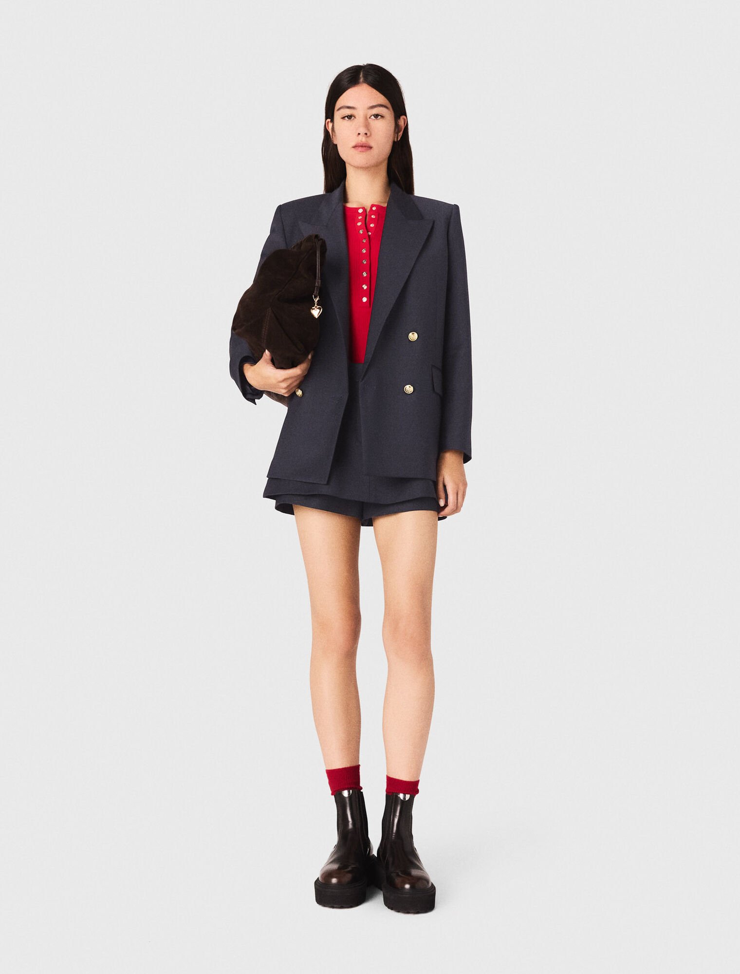 Giacca tailleur con bottoni dorati