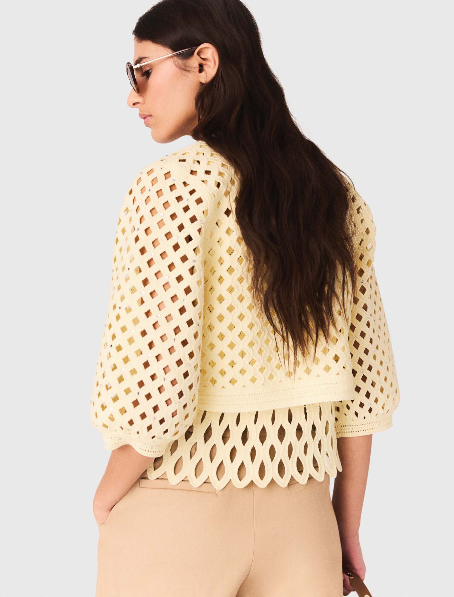 Cardigan crochet glitterato