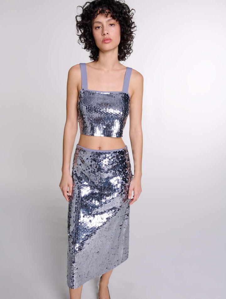 Top in maglia glitterata