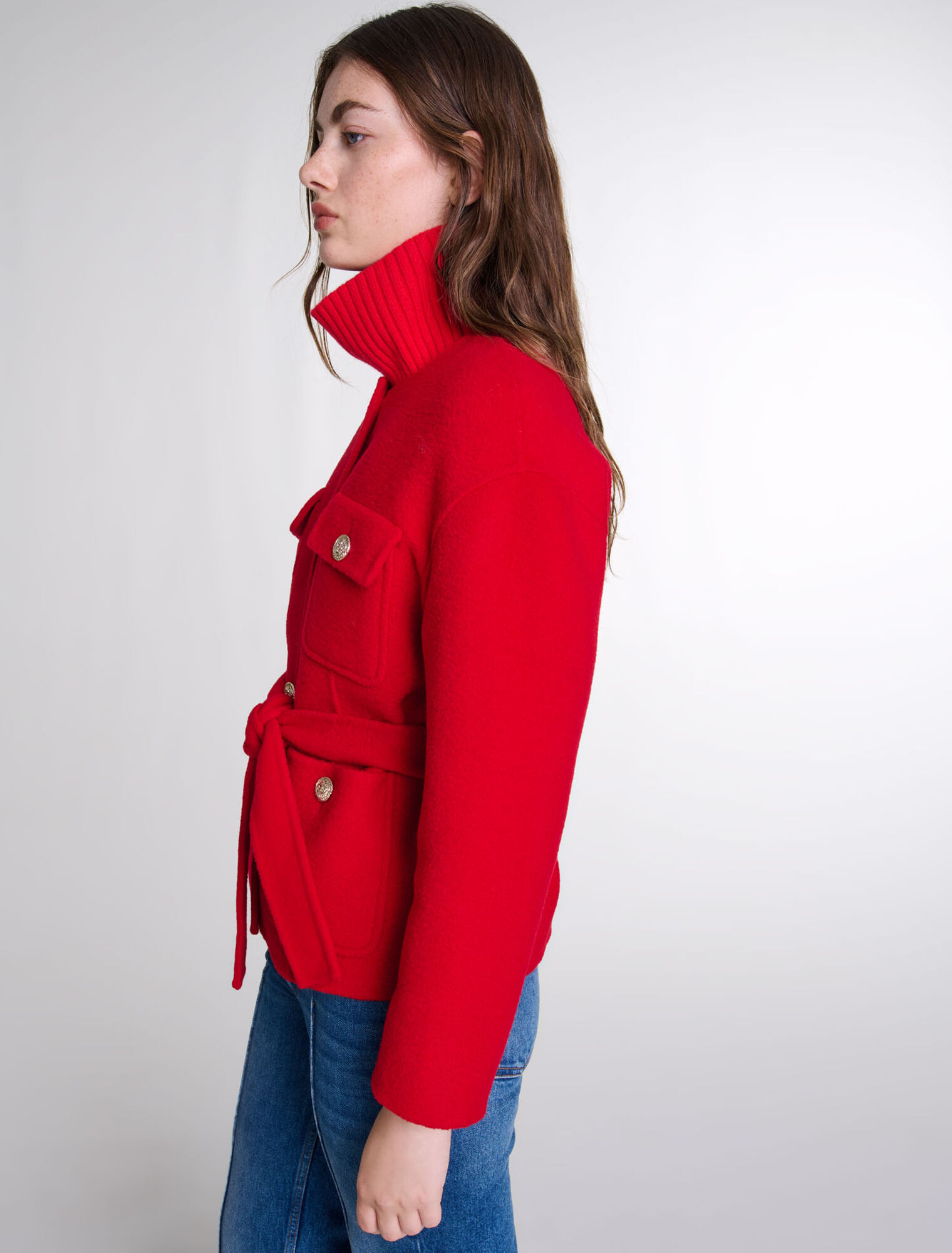 Giacca double face con cintura