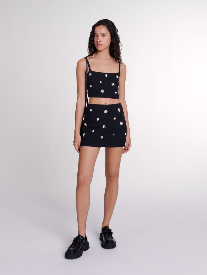 Top corto con strass