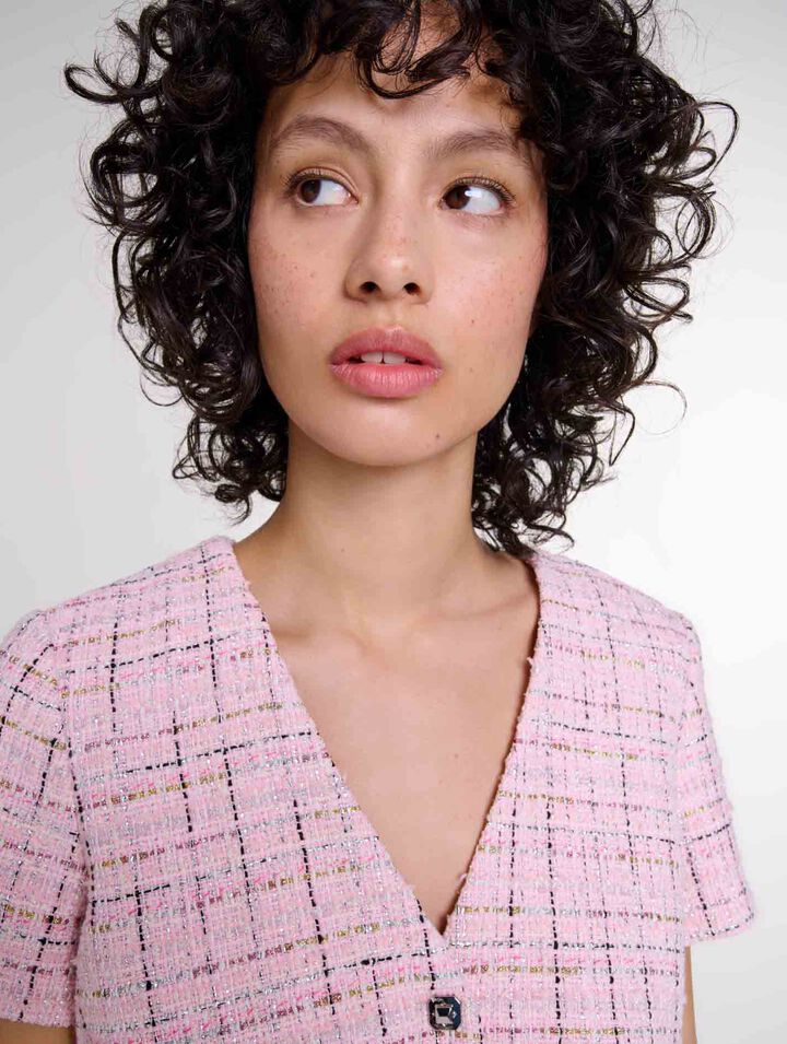 Abito babydoll in tweed