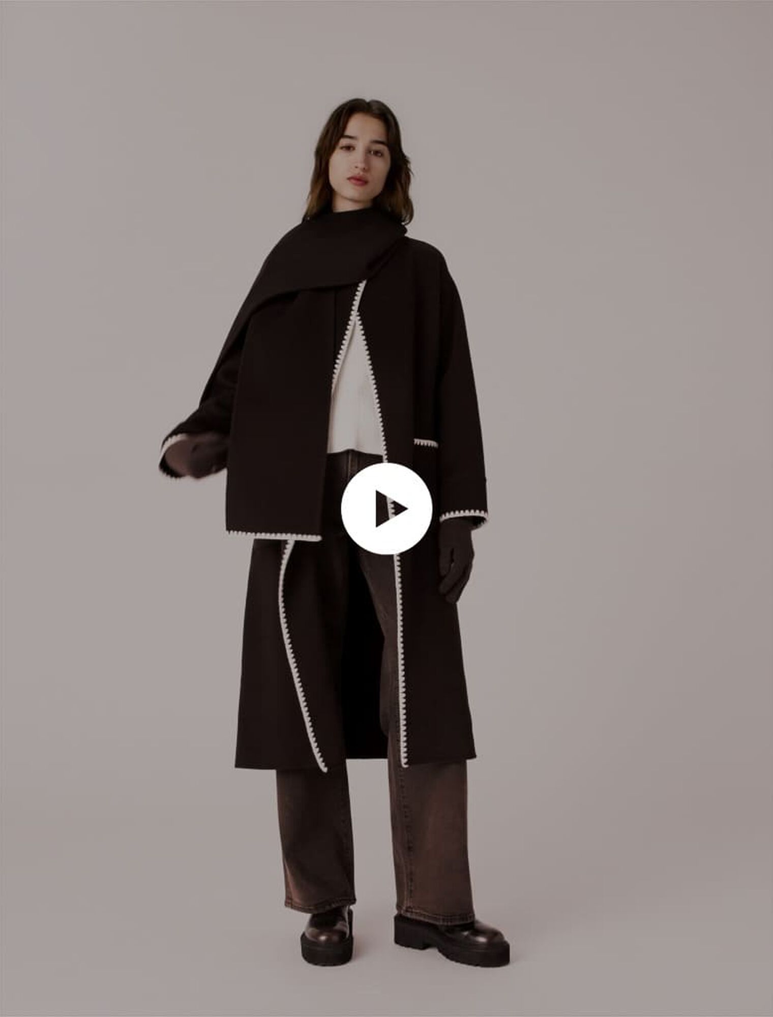 Cappotto double face ricamato